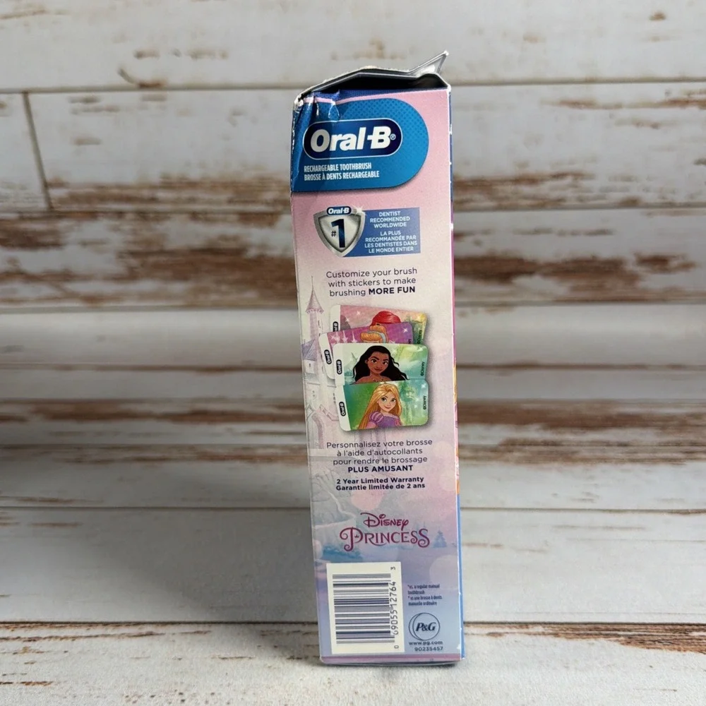 Disney Princess Kids Electric Toothbrush Rechargeable Extra Soft New Box Damage
